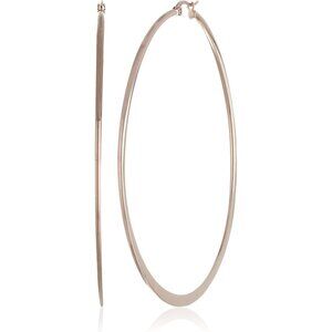Women's  Gold Plated or Stainless Steel Flattened Hoop Earrings